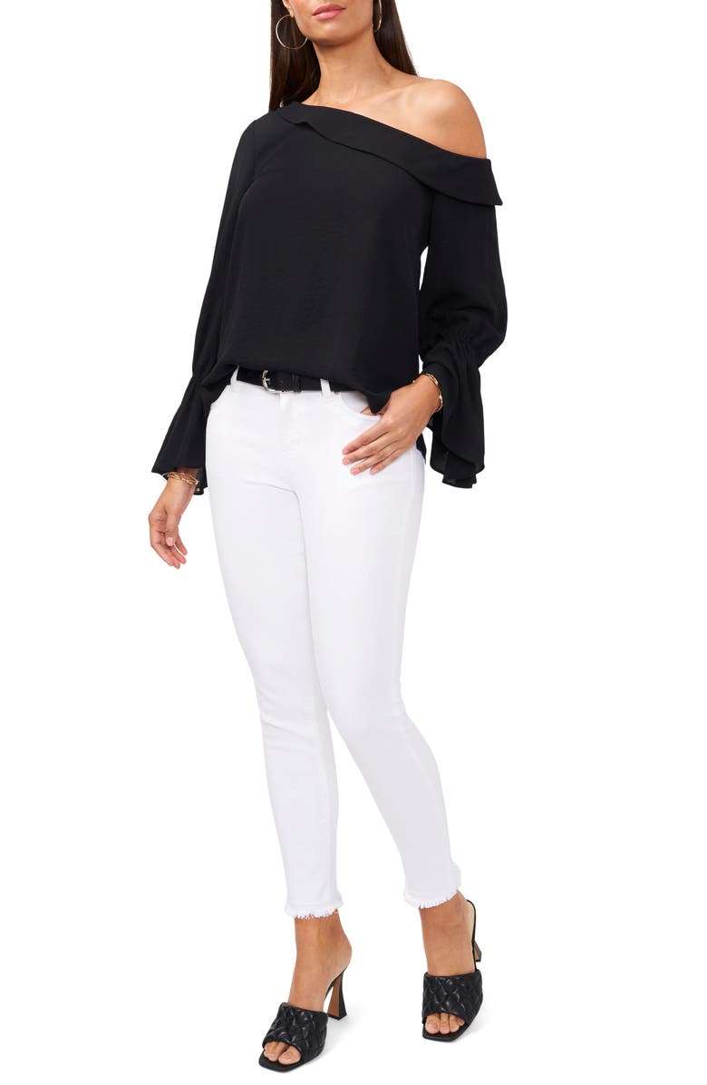 Vince Camuto One-Shoulder Bell Sleeve Blouse, Alternate, color,