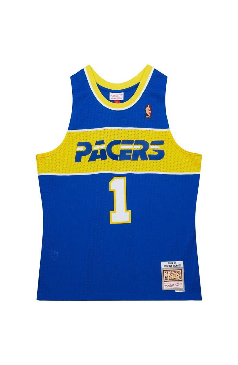 Mitchell & Ness Men's Mitchell & Ness Stephen Jackson Royal Indiana Pacers  2004/05 Hardwood Classics Swingman Jersey, Alternate, color, 