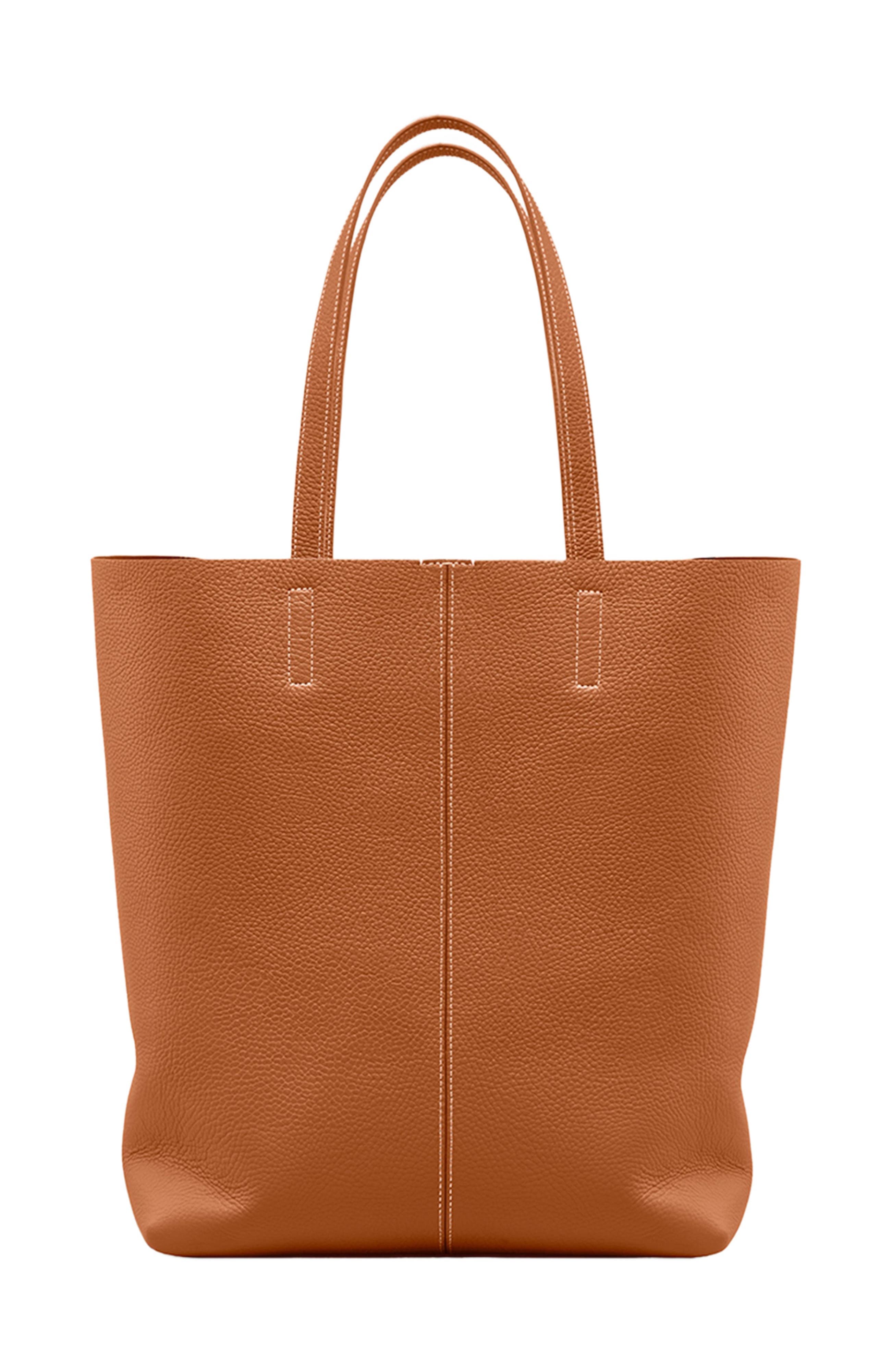 MAISON de SABRÉ Tall Leather Soft Tote, Alternate, color, Pecan Nude