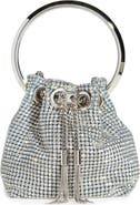 Jimmy Choo Micro Bon Bon Crystal Mesh Top Handle Pouch