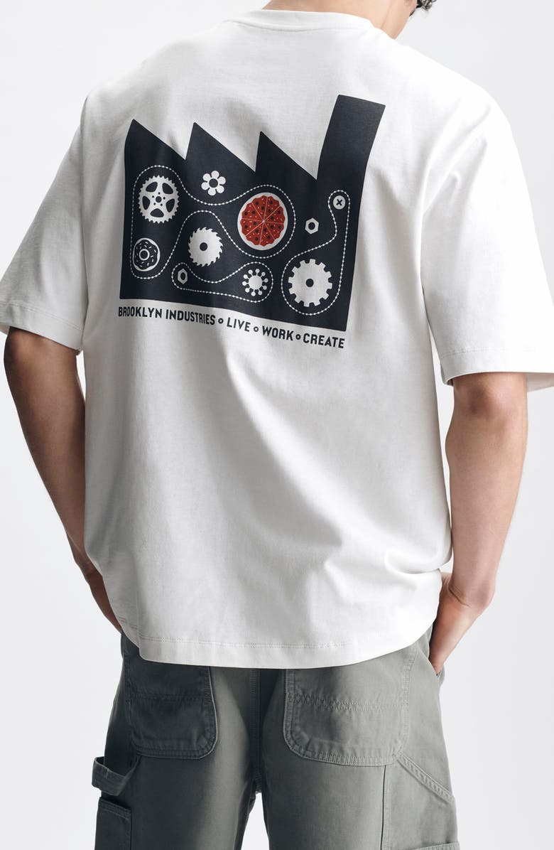 Brooklyn Industries Loose Fit Cotton Graphic T-Shirt, Alternate, color, White Onyx