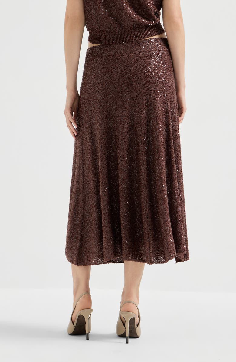 Brunello Cucinelli Knitted skirt, Alternate, color, Bordeaux