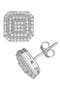 Sterling Silver CZ Pavé Stud Earrings