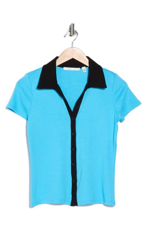 Cyrus Short Sleeve Button-up Shirt In Blue