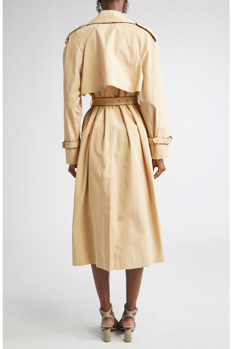 Piped Cotton Poplin Trench Coat, Alternate, color, BEIGE