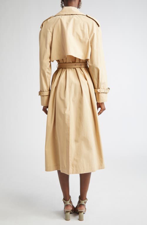 Dries Van Noten Piped Cotton Poplin Trench Coat In Neutral