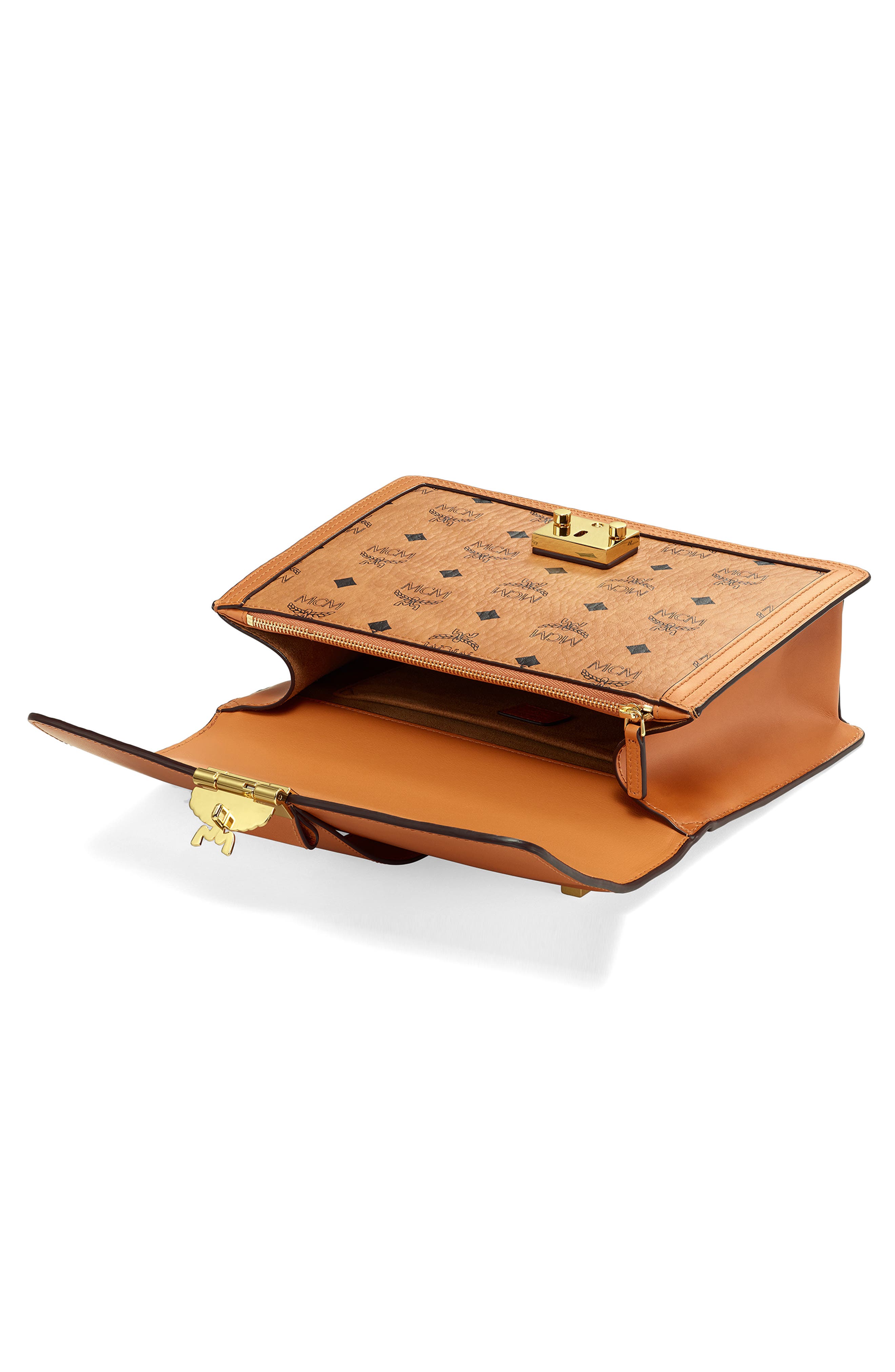 MCM Medium Tracy Visetos & Leather Shoulder Bag, Alternate, color, 