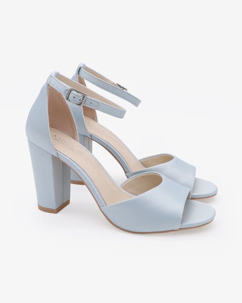 Sasha Satin Block Heel Wedding Sandals