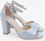 Kailee P Sasha Satin Block Heel Wedding Sandals