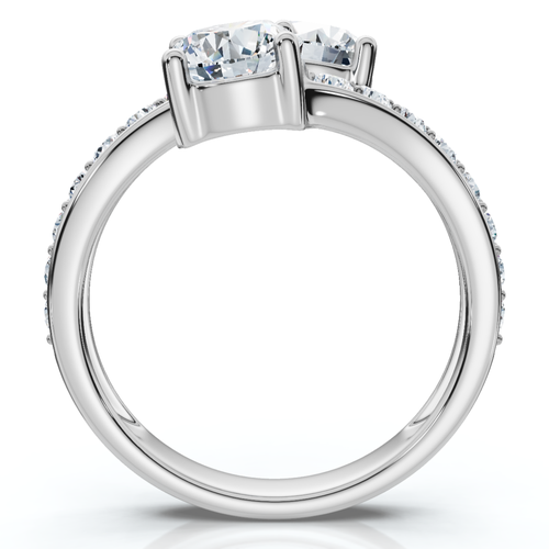 Bliss Diamond 2.40ct Forever Us 2-stone Diamond Ring 14k Gold Lab Grown Ef/vs In Silver
