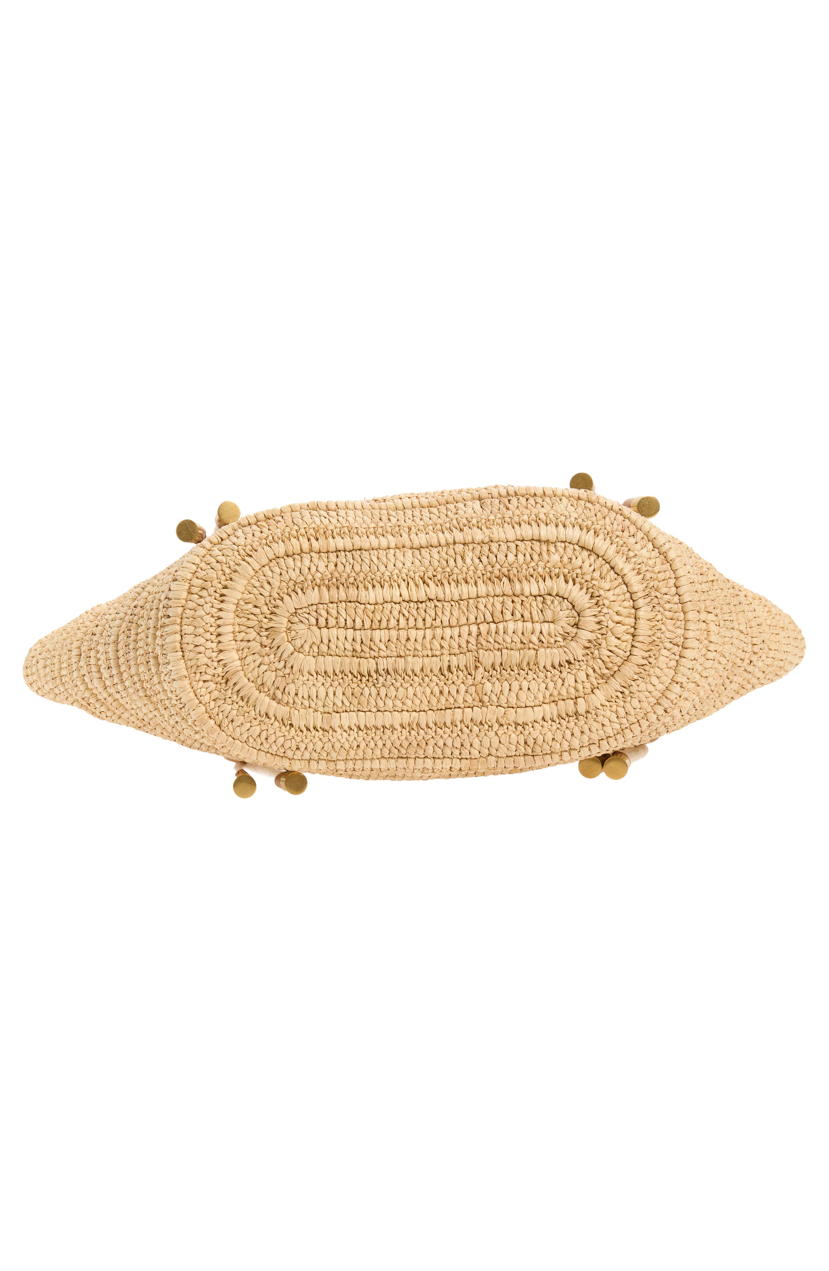 Mini Woven Raffia Basket Tote, Alternate, color, 6370 NATURAL/ CUOIO