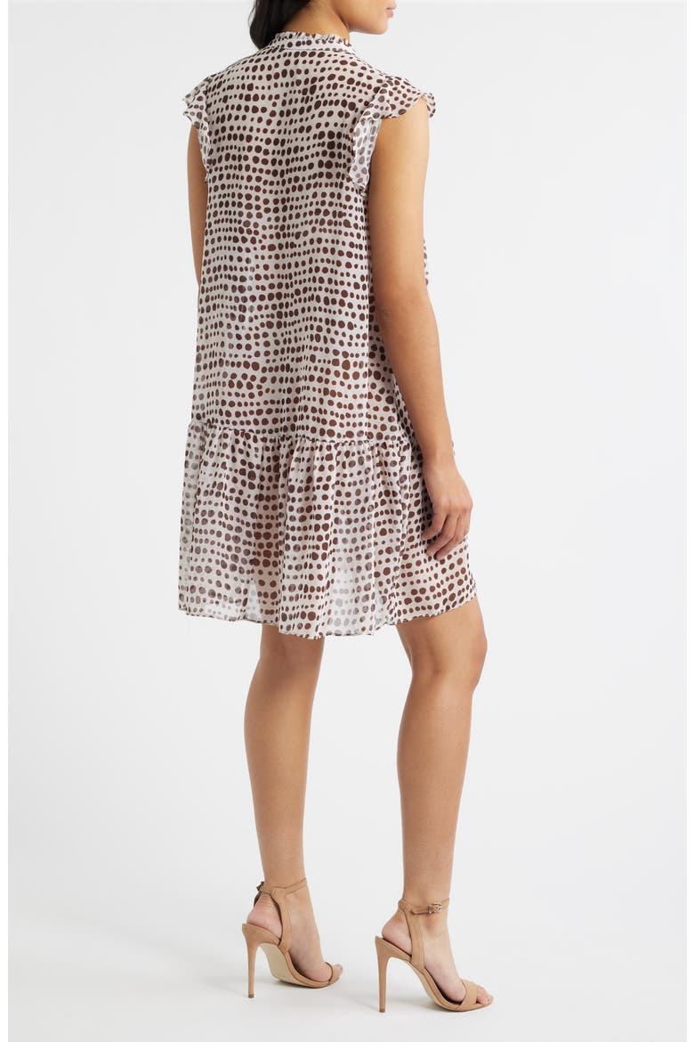 Print Pleated Frill Dress, Alternate, color, CREAM MULTI