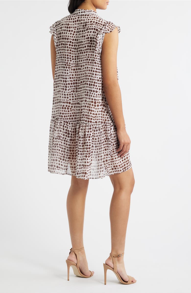 Julia Jordan Print Pleated Frill Dress, Alternate, color, Cream Multi