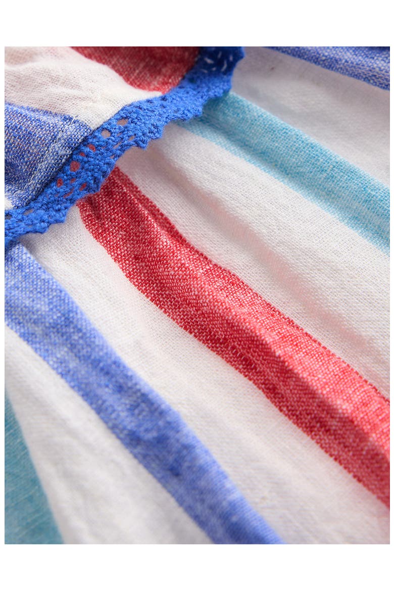 Frill Neck Bubble Romper, Alternate, color, RED AND BLUE MULTI STRIPE