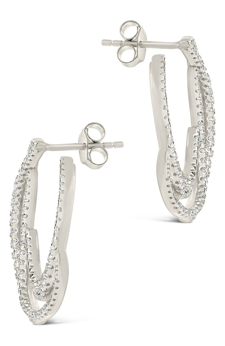 Sterling Forever Emma Hoop Earrings, Alternate, color,