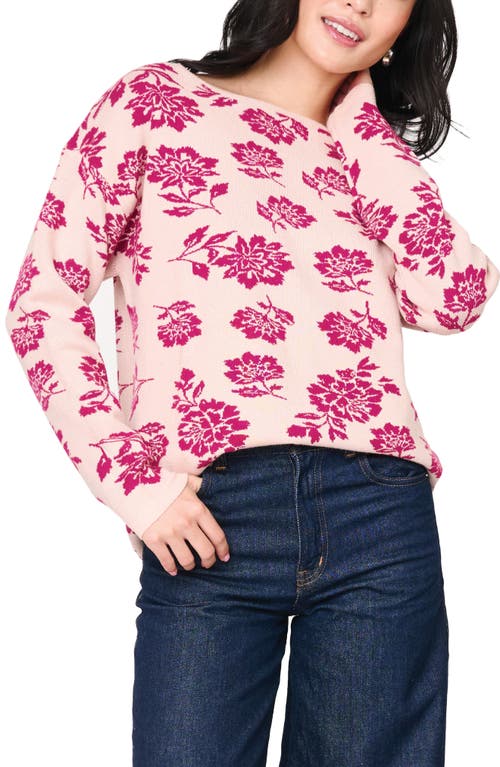 Gibsonlook Relaxed Fit Intarsia Sweater In Pink