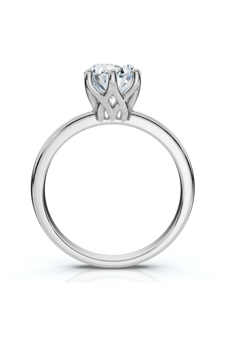 Certified 1 1/2Ct Lotus Solitaire Diamond Engagement Ring 14k Gold Lab Grown, Alternate, color, 14k White Gold