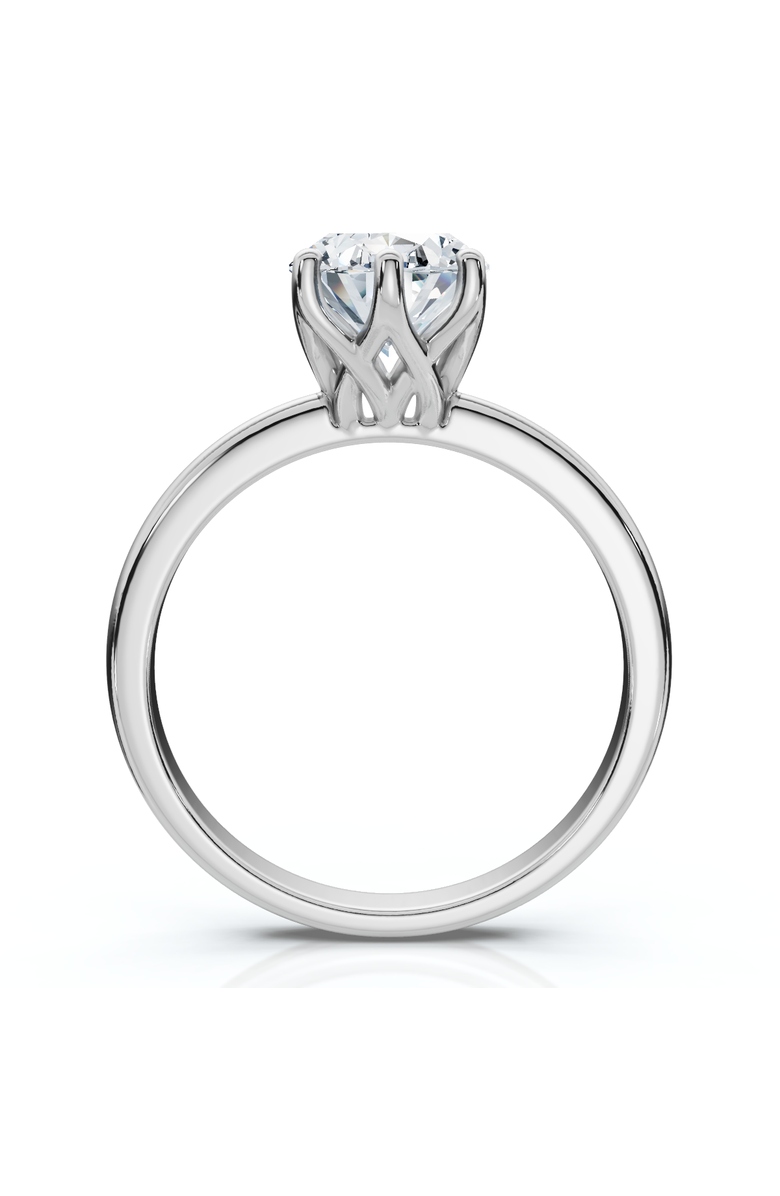 Bliss Diamond Certified 1 1/2Ct Lotus Solitaire Diamond Engagement Ring 14k Gold Lab Grown, Alternate, color, 14K White Gold