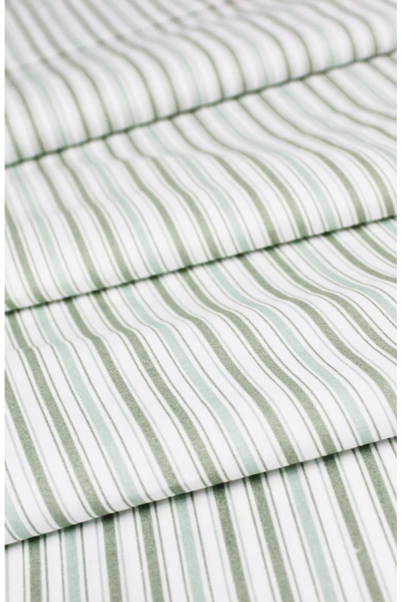 Percale Stripe 200 Thread Count Sheet Set, Alternate, color, GREEN