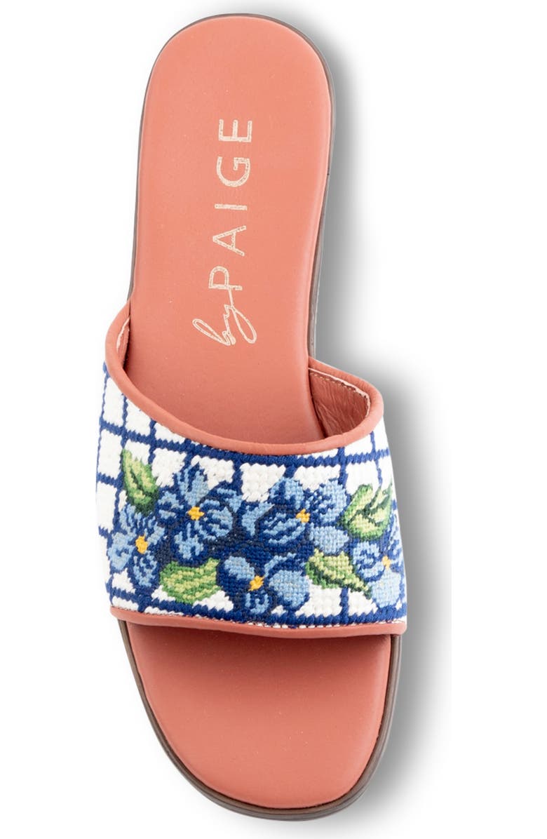 ByPaige Needlepoint Stitched Slide Sandal, Alternate, color, Blue