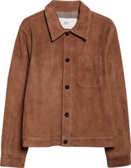 AMI PARIS Ami De Coeur Leather Shirt Jacket