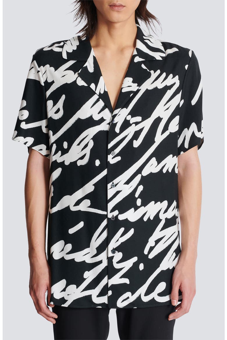 Big Love Letter Pajama Shirt, Main, color, EAB BLACK/ WHITE