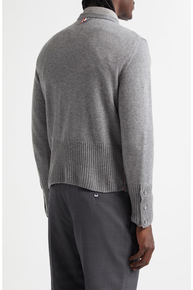 Holiday Scenery Virgin Merino Wool Crewneck Sweater, Alternate, color, LIGHT GREY