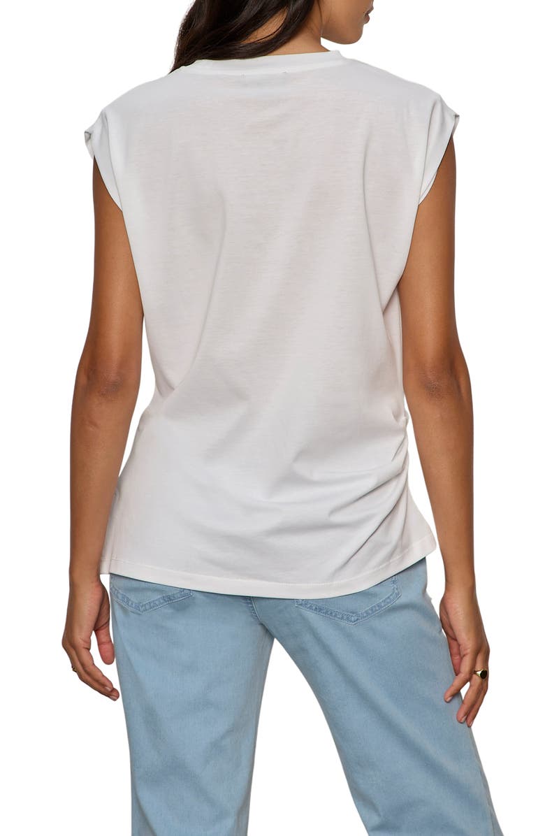 Sanctuary Pleated Muscle T-Shirt, Alternate, color, White