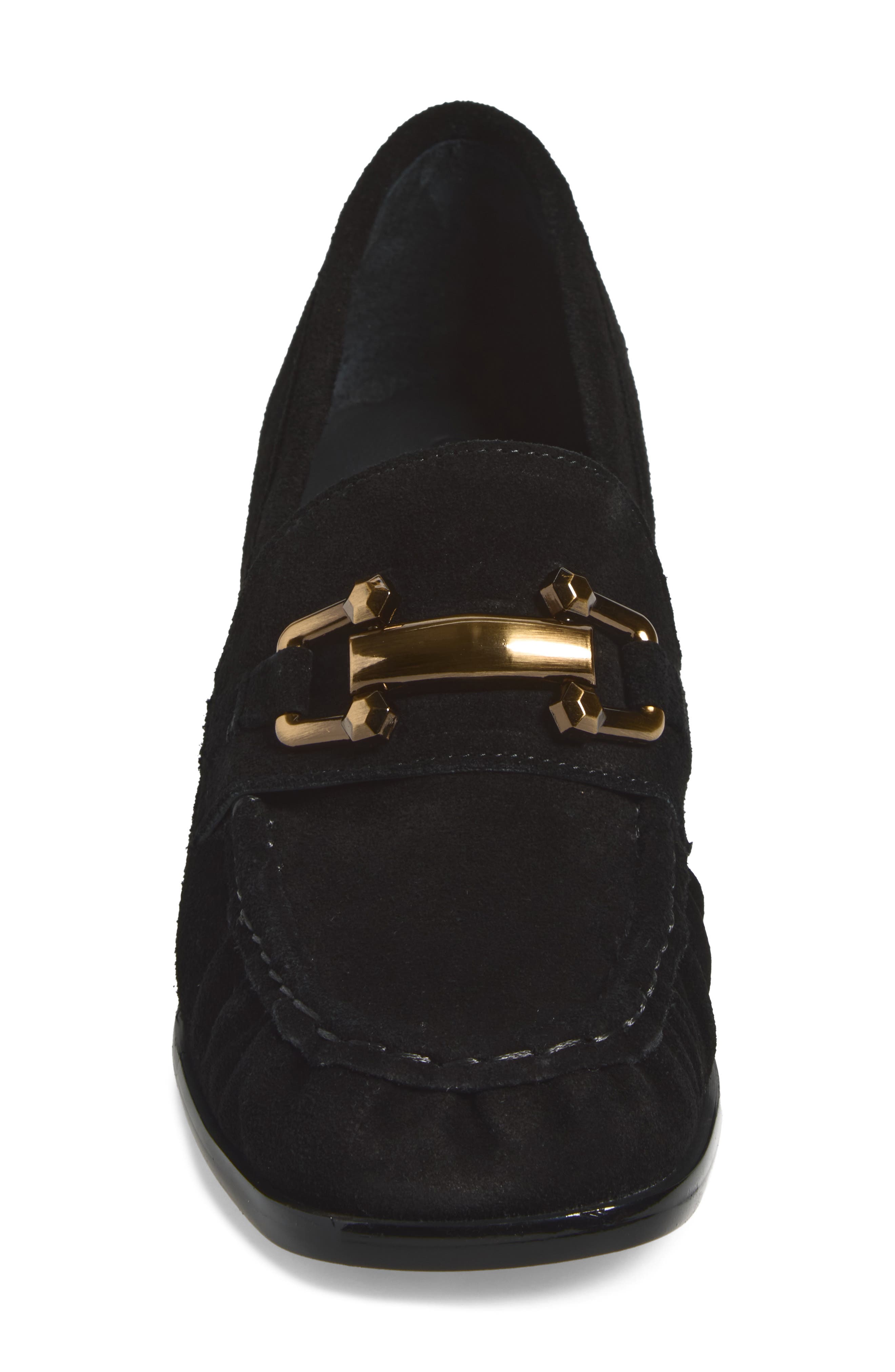Dafina Bit Loafer Pump, Alternate, color, BLACK SUEDE
