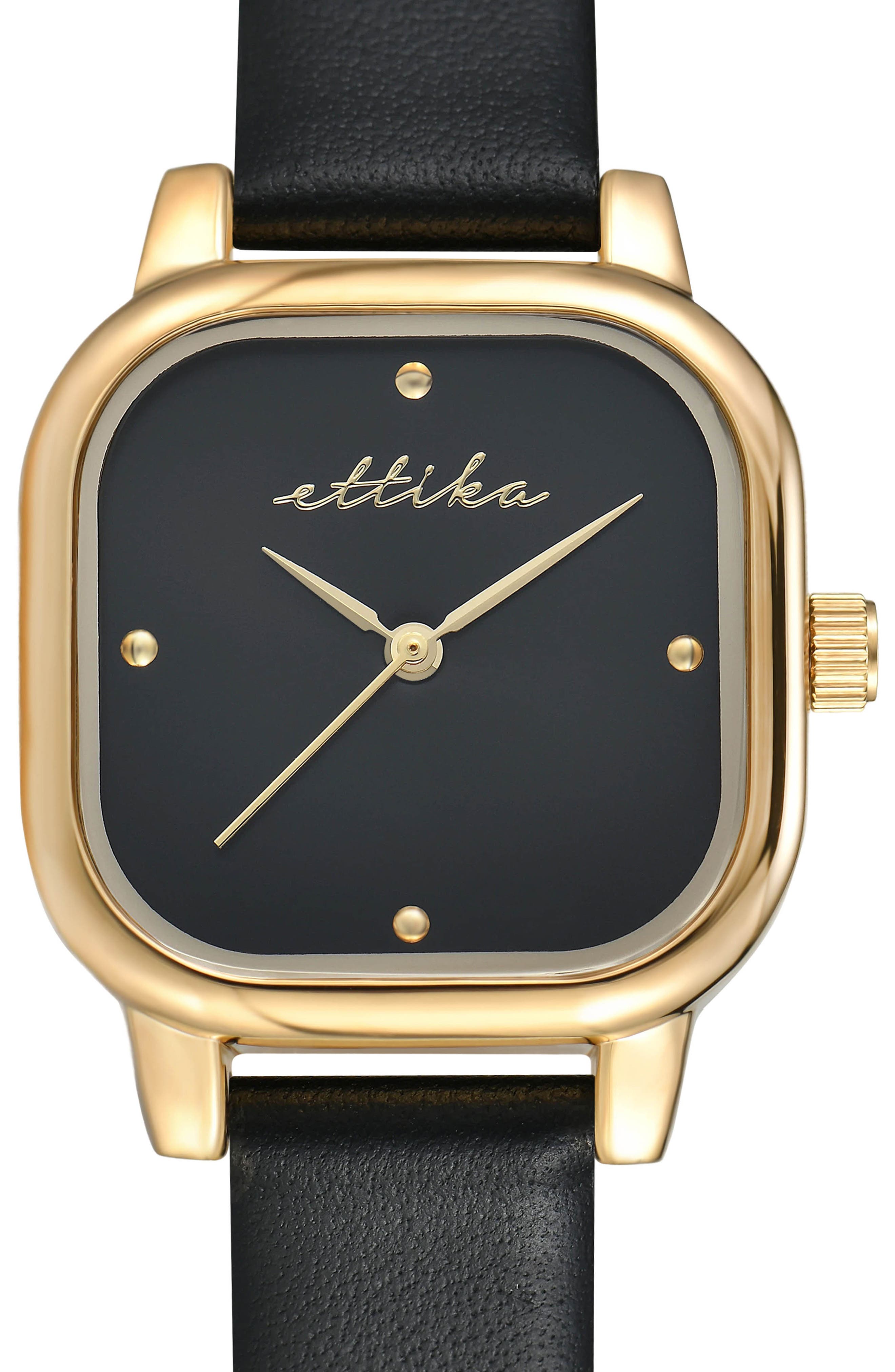 Ettika Classic Square Leather Strap Watch (Women) | Nordstrom