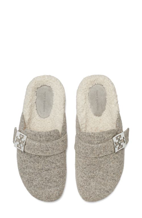 Tory Burch Mellow Faux Shearling Lined Mule In Gray