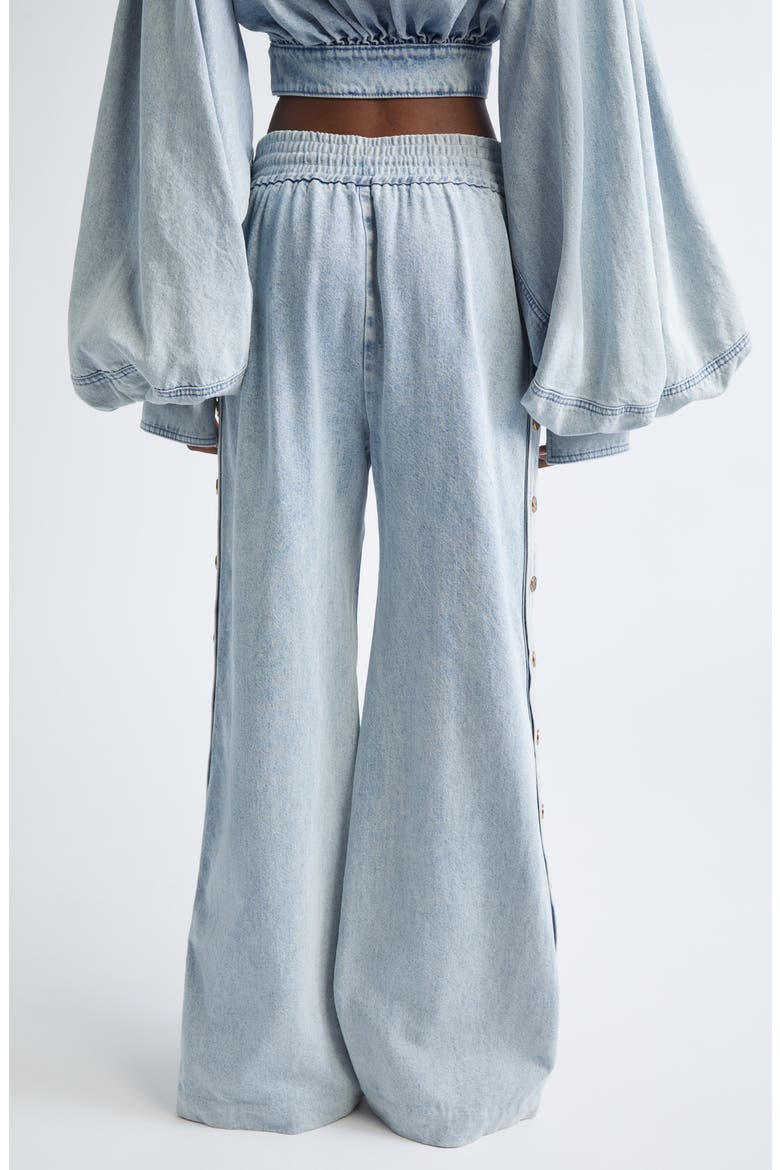 Rebellion Snap Detail Wide Leg Drawstring Jeans (Women) | Nordstrom