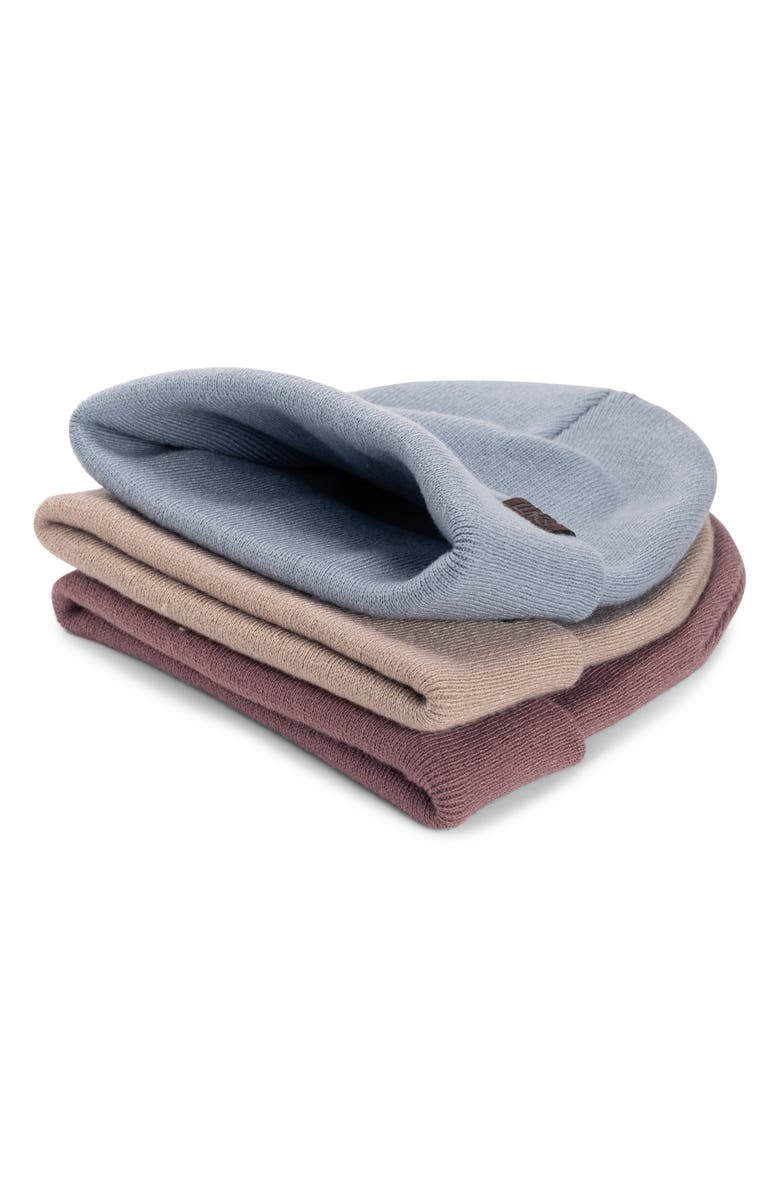 RELIABLE OF MILWAUKEE 3-Pack Knit Beanies, Alternate, color, Grey/ Beige/ Burgundy