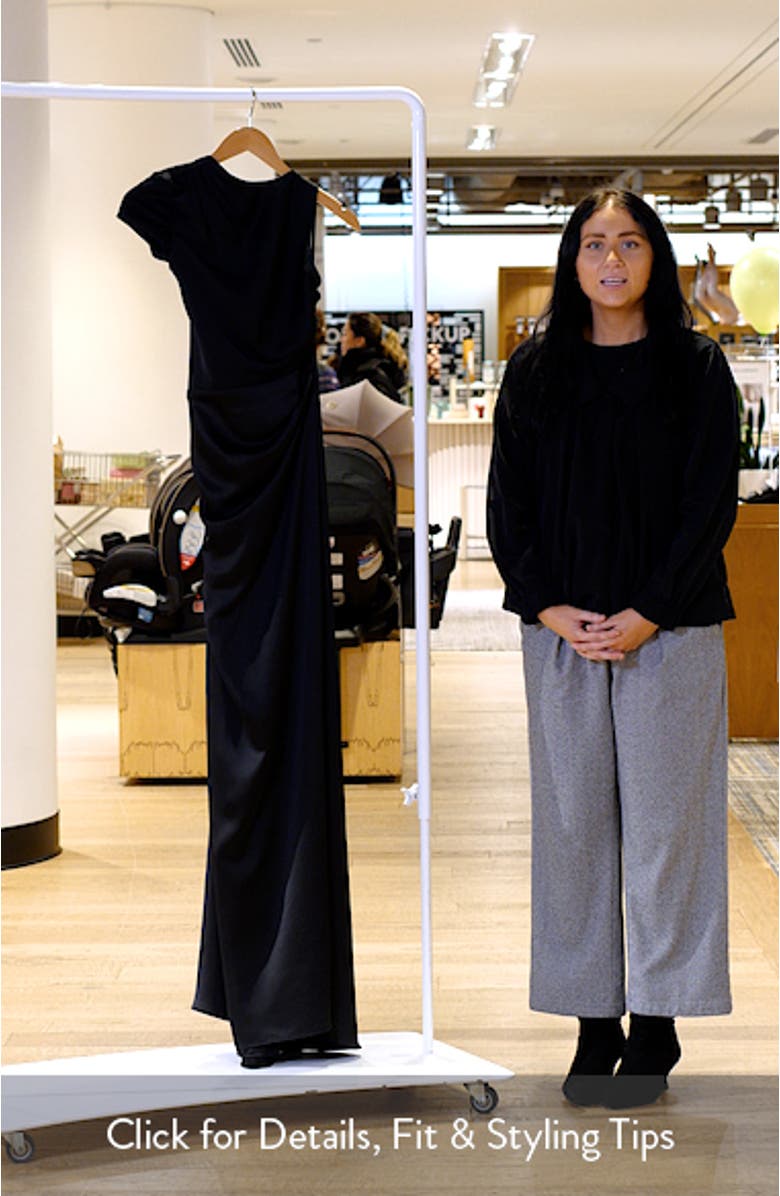 Crista Open Back Satin Mermaid Gown, sales video thumbnail