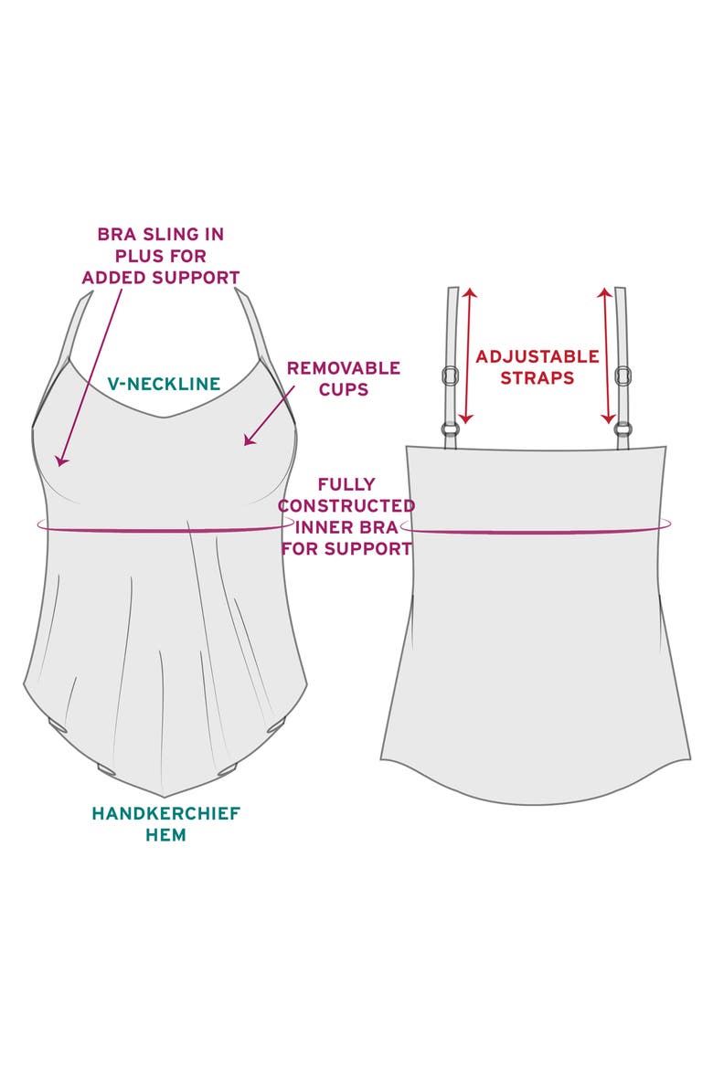 Hank Handkerchief Tankini Swimsuit Top, Alternate, color, Kona Corners