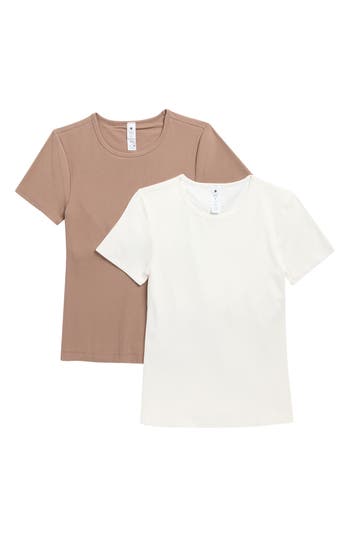 Yogalicious 2-pack Tara Heavenly Rib Crop T-shirts In White