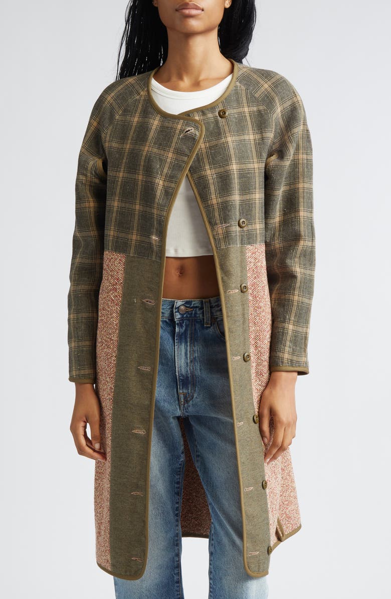 R13 Oversize Reversible Raglan Sleeve Virgin Wool Blend Coat, Alternate, color,