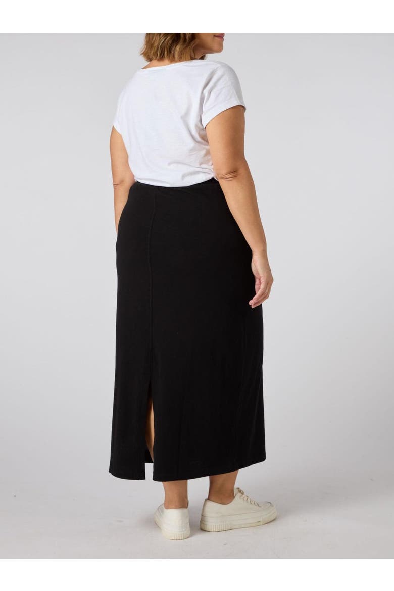 Jersey Midi Skirt, Alternate, color, Black