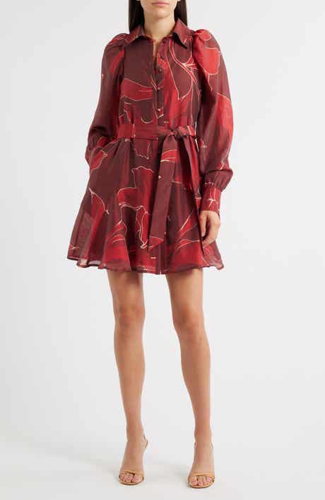 CIEBON Silvie Long Sleeve Tie Belt Shirtdress