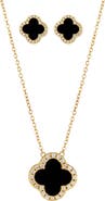 Adornia Cubic Zirconia Halo Pendant Necklace & Stud Earrings Set