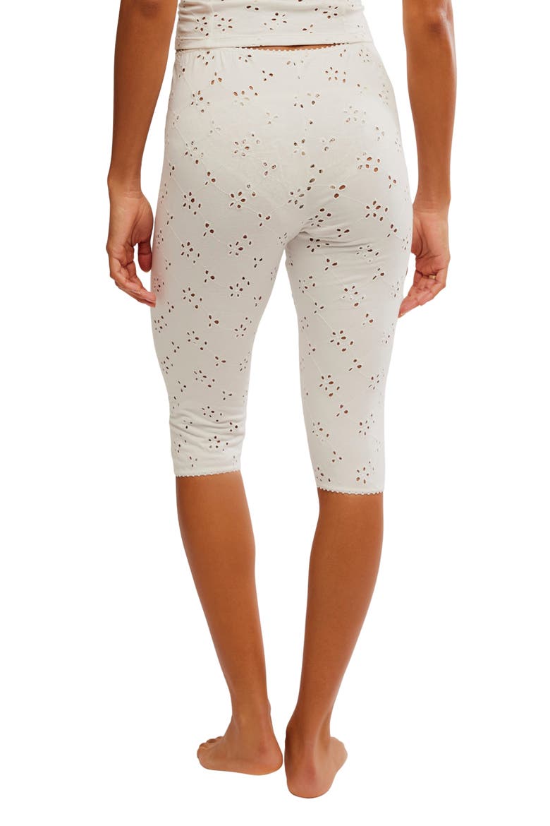 Full Bloom Eyelet Pajama Capri Pants, Alternate, color, IVORY