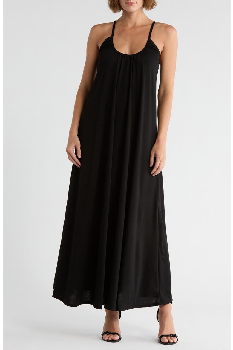 Scoop Neck Maxi Dress, Main, color, BLACK