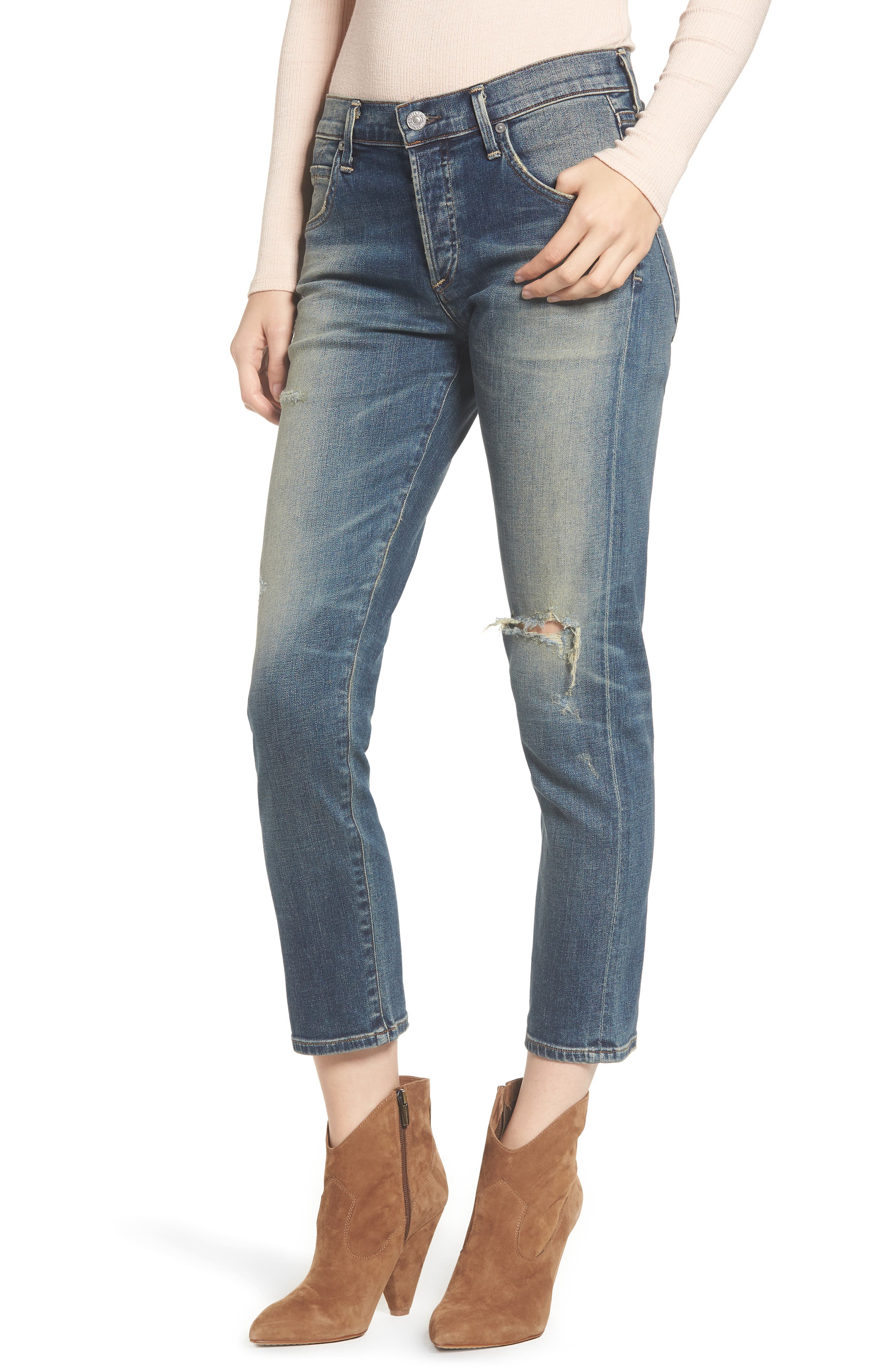 Pyamas Elsa Citizens of Humanity Elsa Ripped Crop Slim Jeans (Women) | Nordstromrack