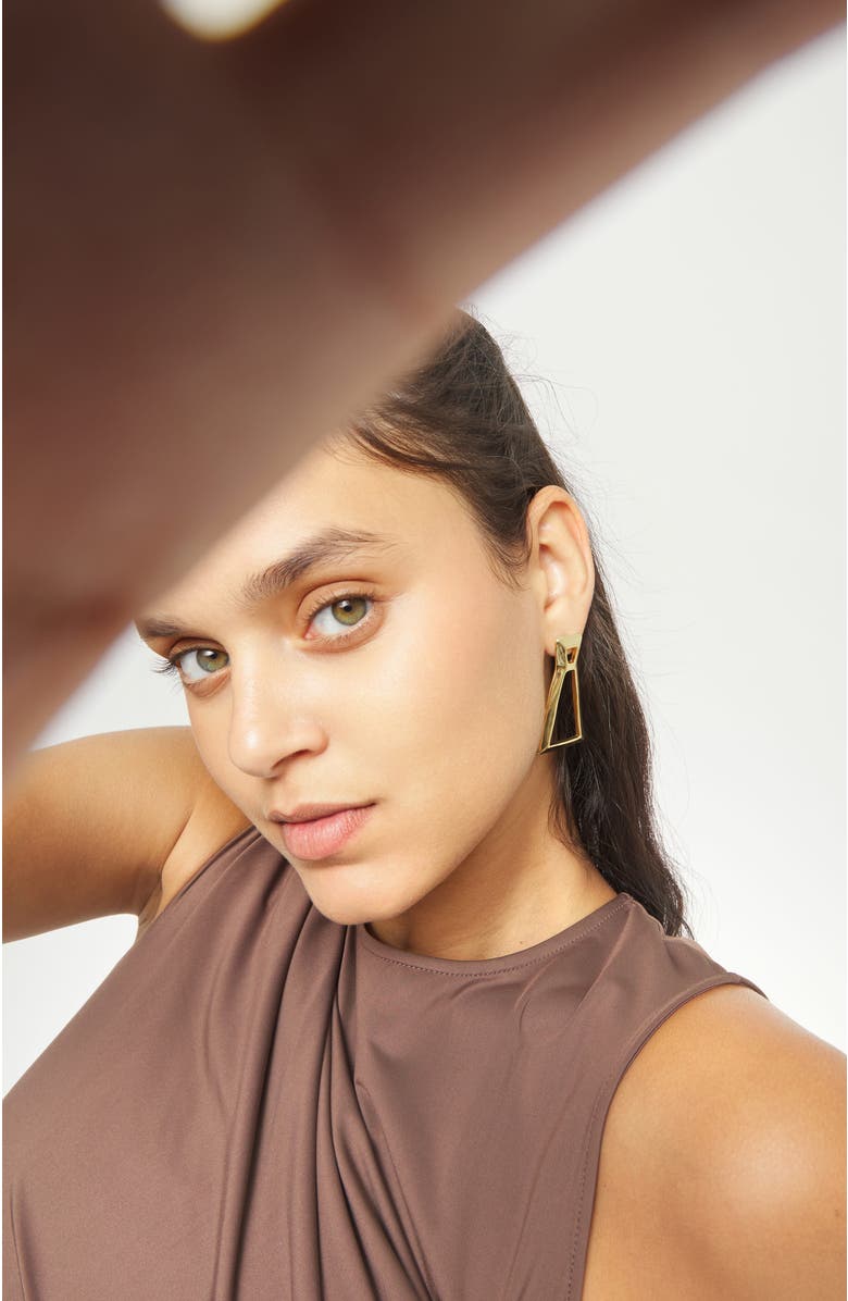 UNODE50 Gold-tone Sculptural Drop Earrings, Alternate, color, Gold