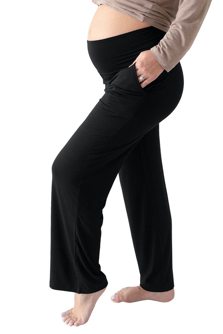 Maternity & Postpartum Lounge Pants, Alternate, color, BLACK