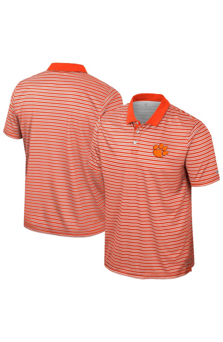 COLOSSEUM Men's Colosseum Orange Clemson Tigers Striped Polo, Alternate, color, Orange