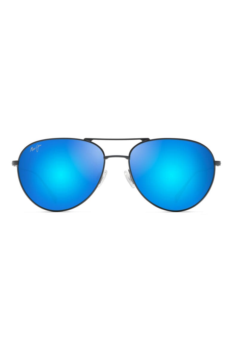 Walaka 57mm PolarizedPlus2® Aviator Sunglasses, Main, color, DOVE GREY