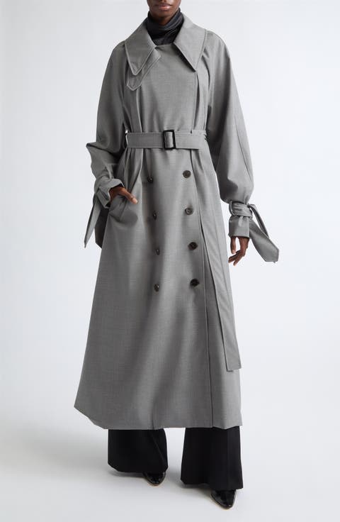 Sidney Virgin Wool Blend Trench Coat