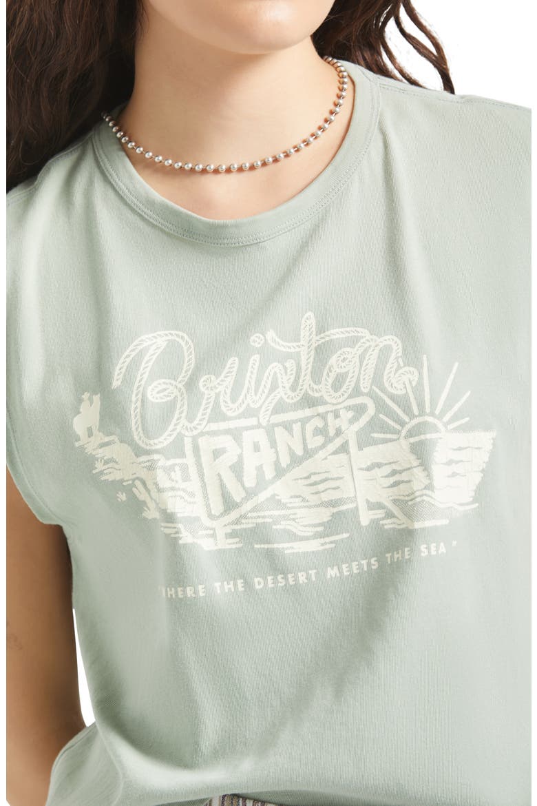 Ranch Logo Cotton Graphic Muscle Tank, Alternate, color, SAGE GREEN