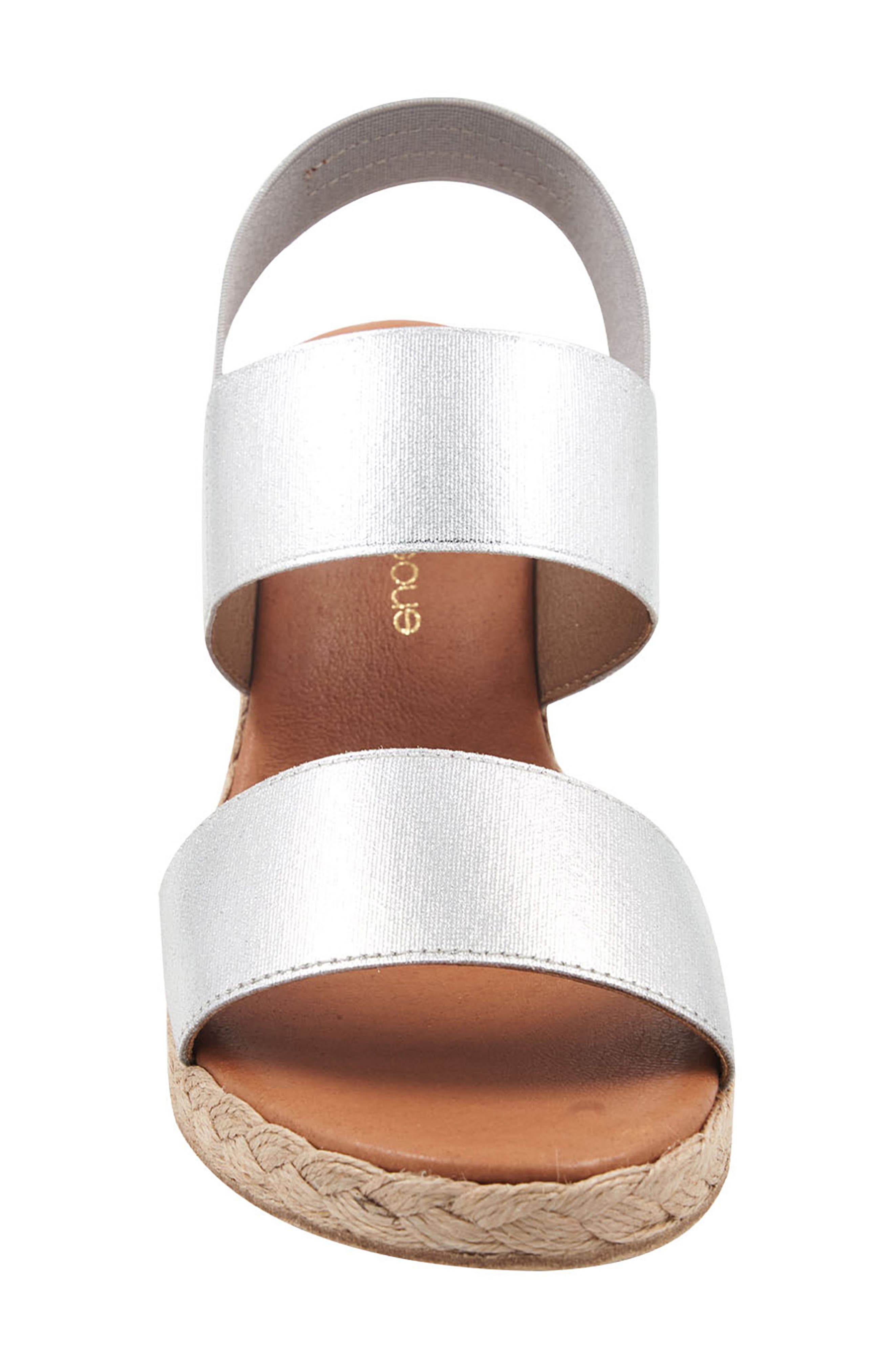 André Assous Allison Espadrille Wedge Sandal, Alternate, color, Silver